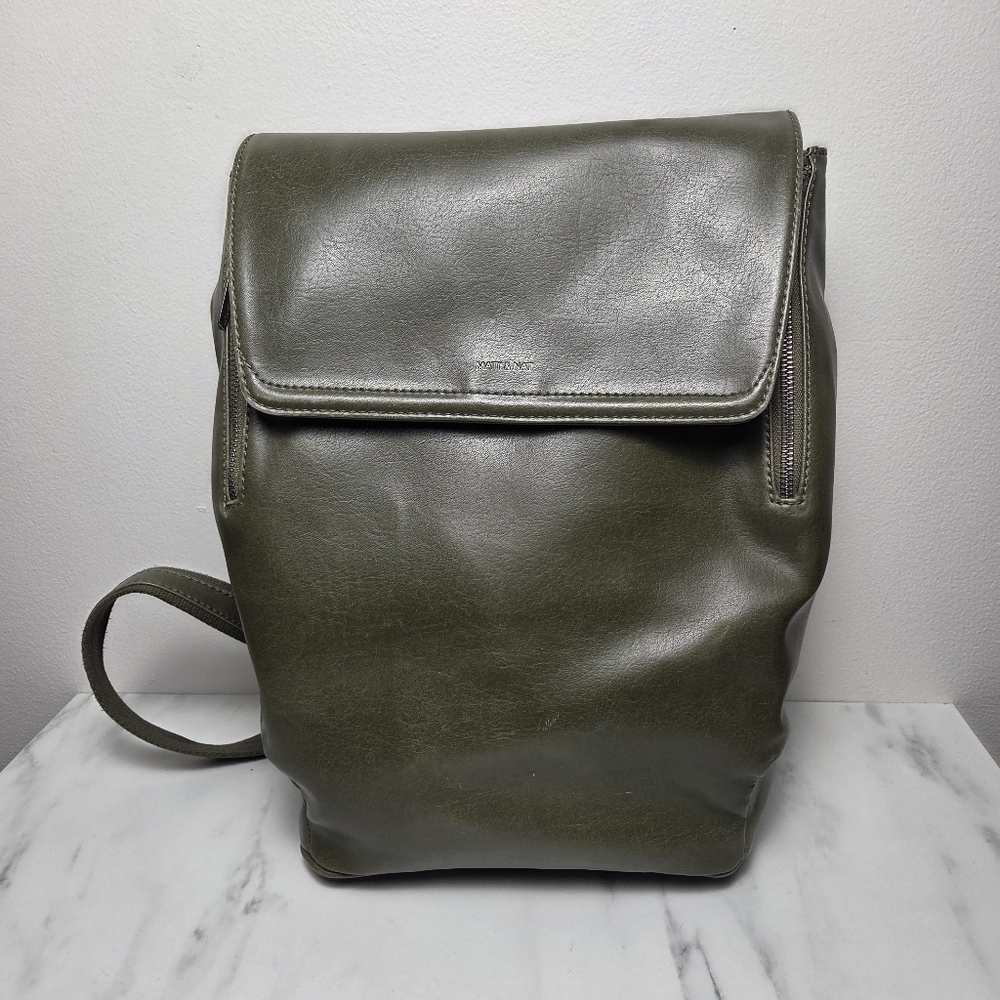 Matt & Nat Fabi Faux Leather Backpack in Olive Green - Picture 3 of 8
